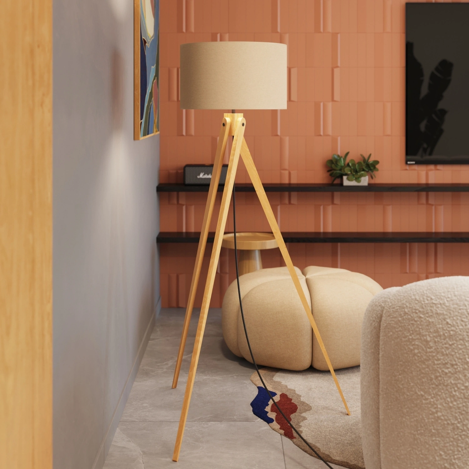Lampa podłogowa NATT taupe - obrazek 5