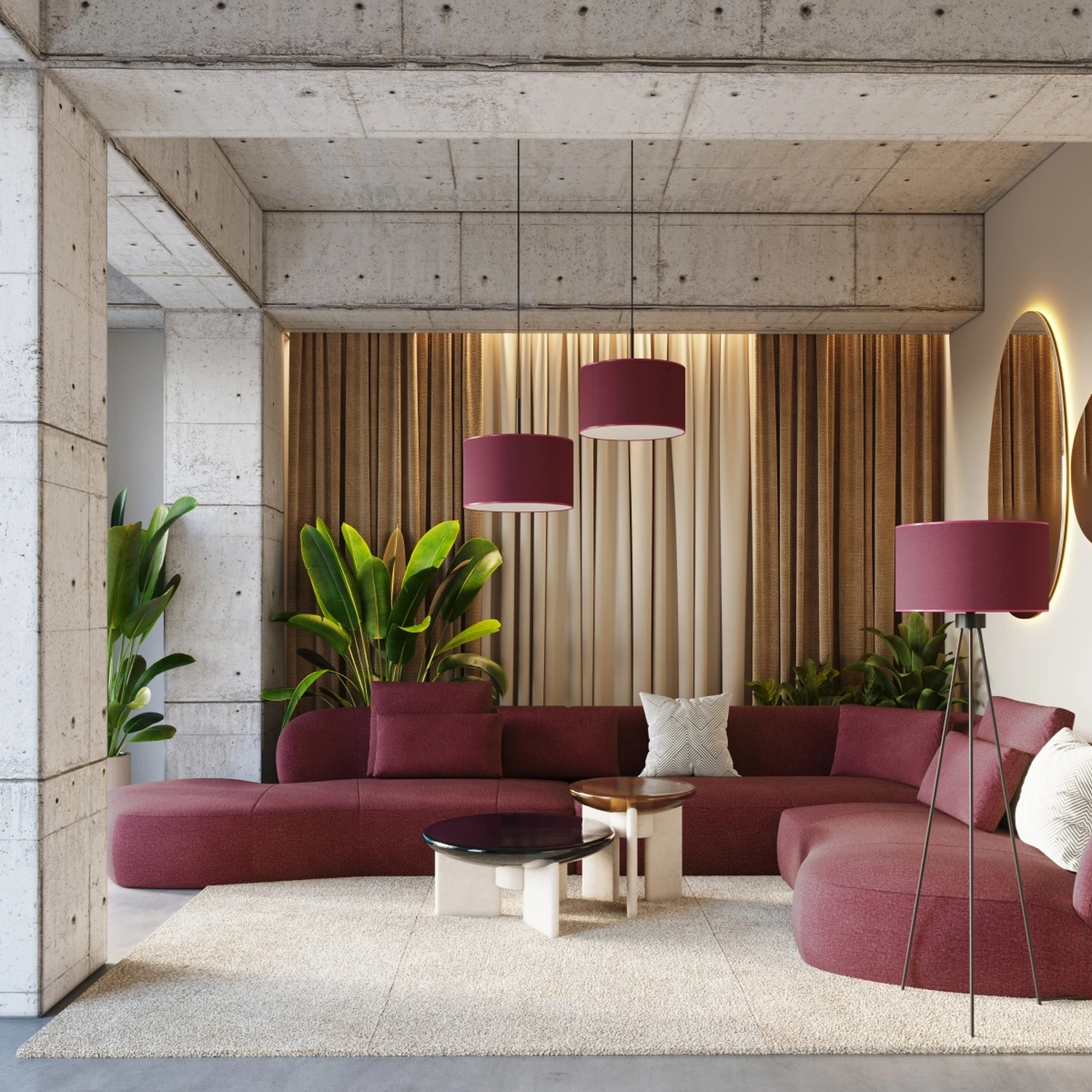 Lampa wisząca NEVIA burgund - obrazek 3