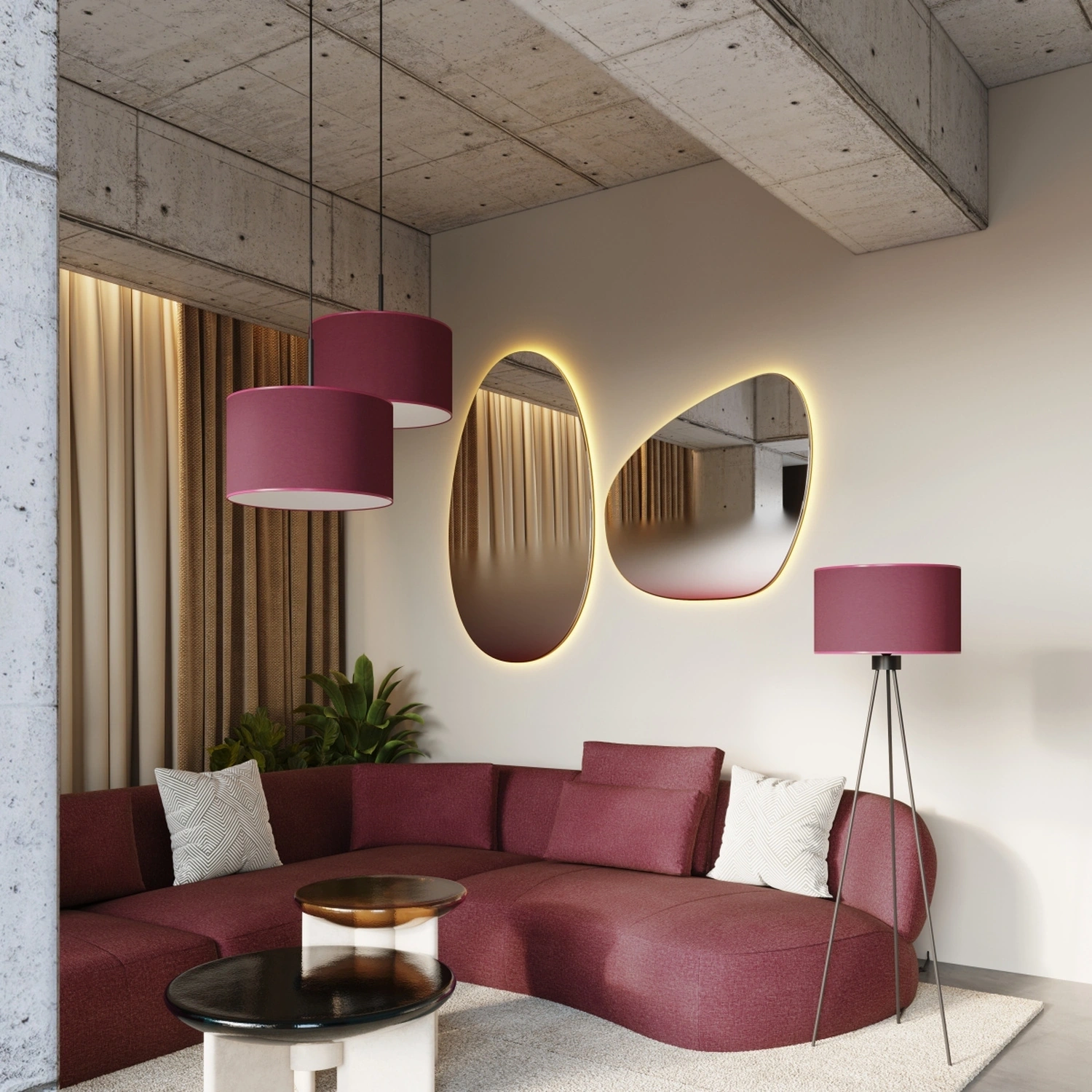 Lampa wisząca NEVIA burgund - obrazek 4