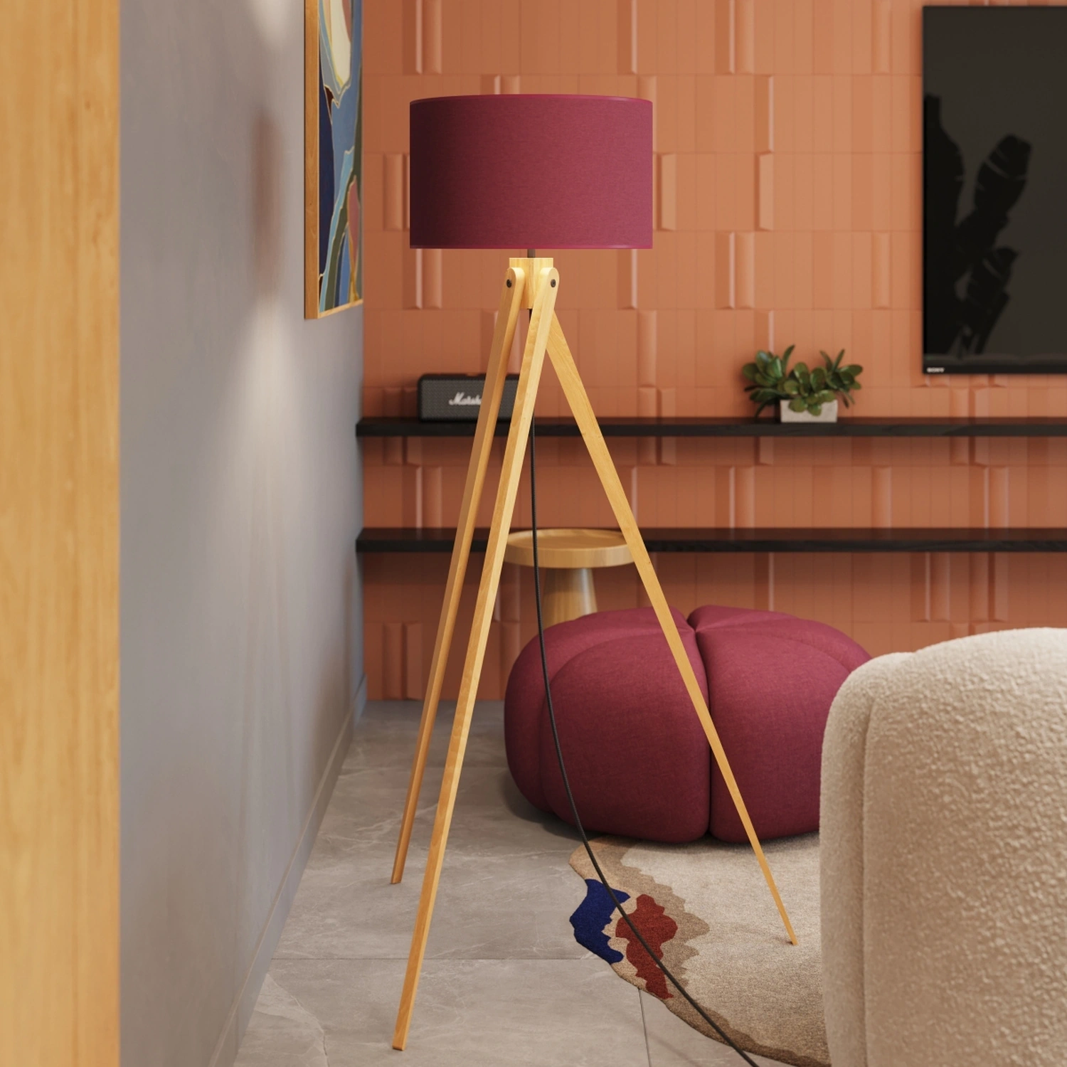 Lampa podłogowa NATT burgund - obrazek 5