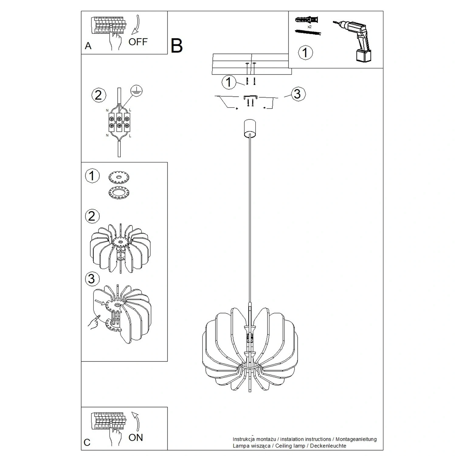 Lampa wisząca MULA 45 beżowa - obrazek 16
