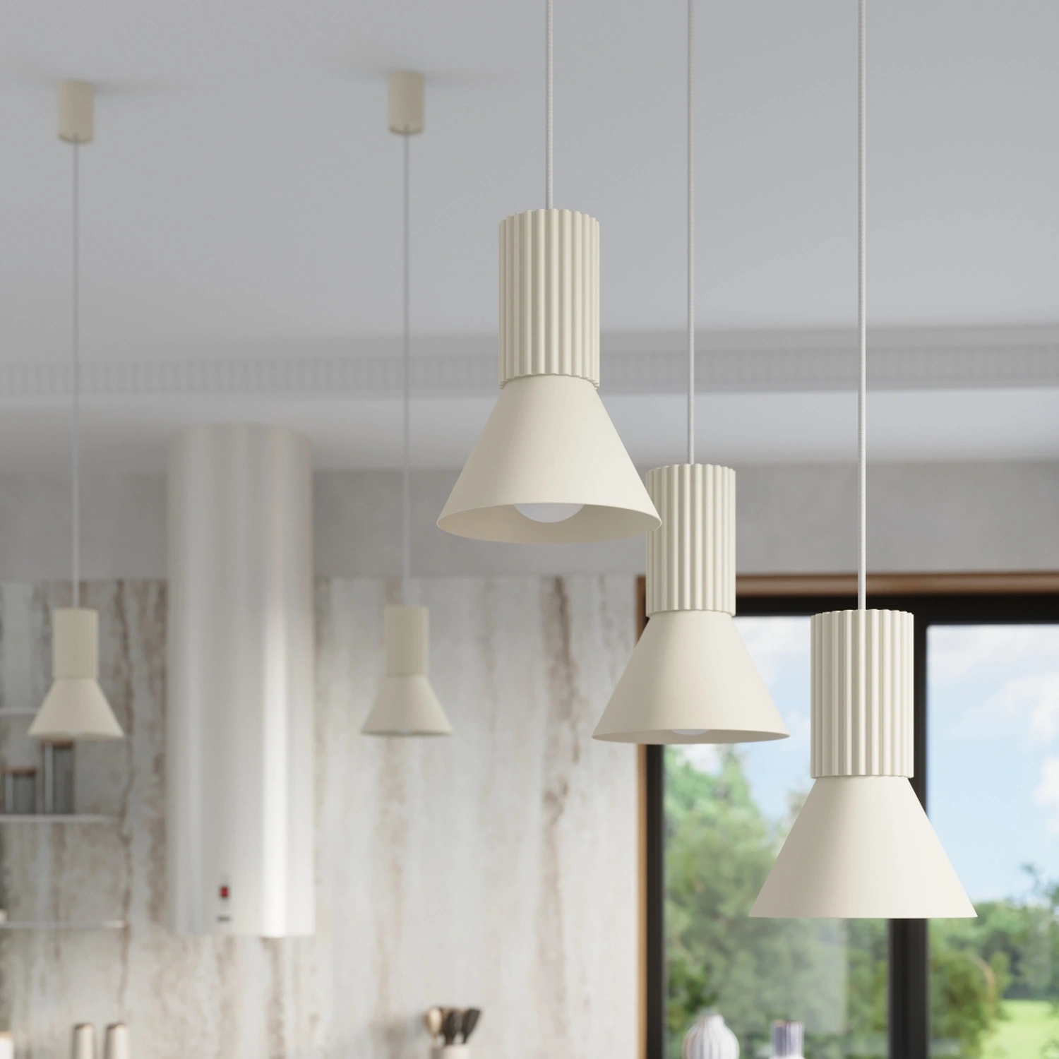 Lampa wisząca ESTRIA 1 beżowa - obrazek 5