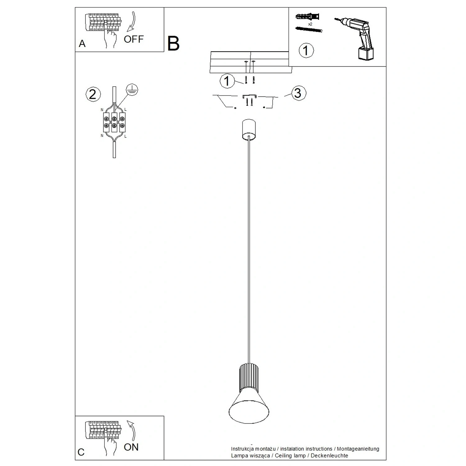 Lampa wisząca ESTRIA 1 beżowa - obrazek 16