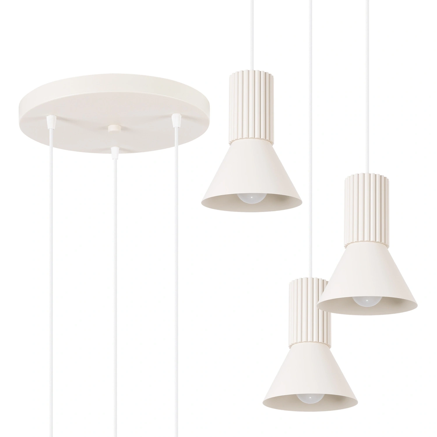 Lampa wisząca ESTRIA 3P beżowa - obrazek 6