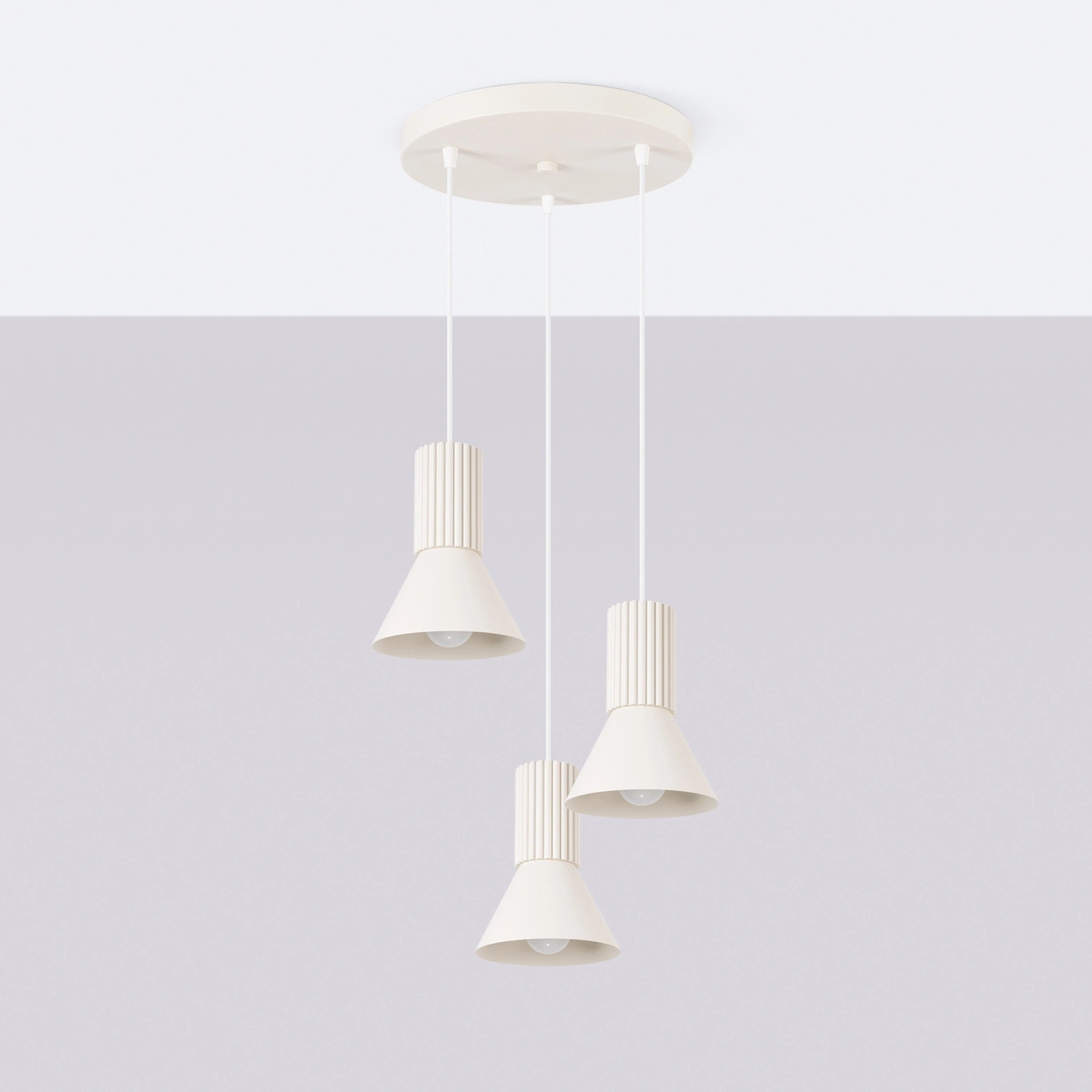 Lampa wisząca ESTRIA 3P beżowa - obrazek 7
