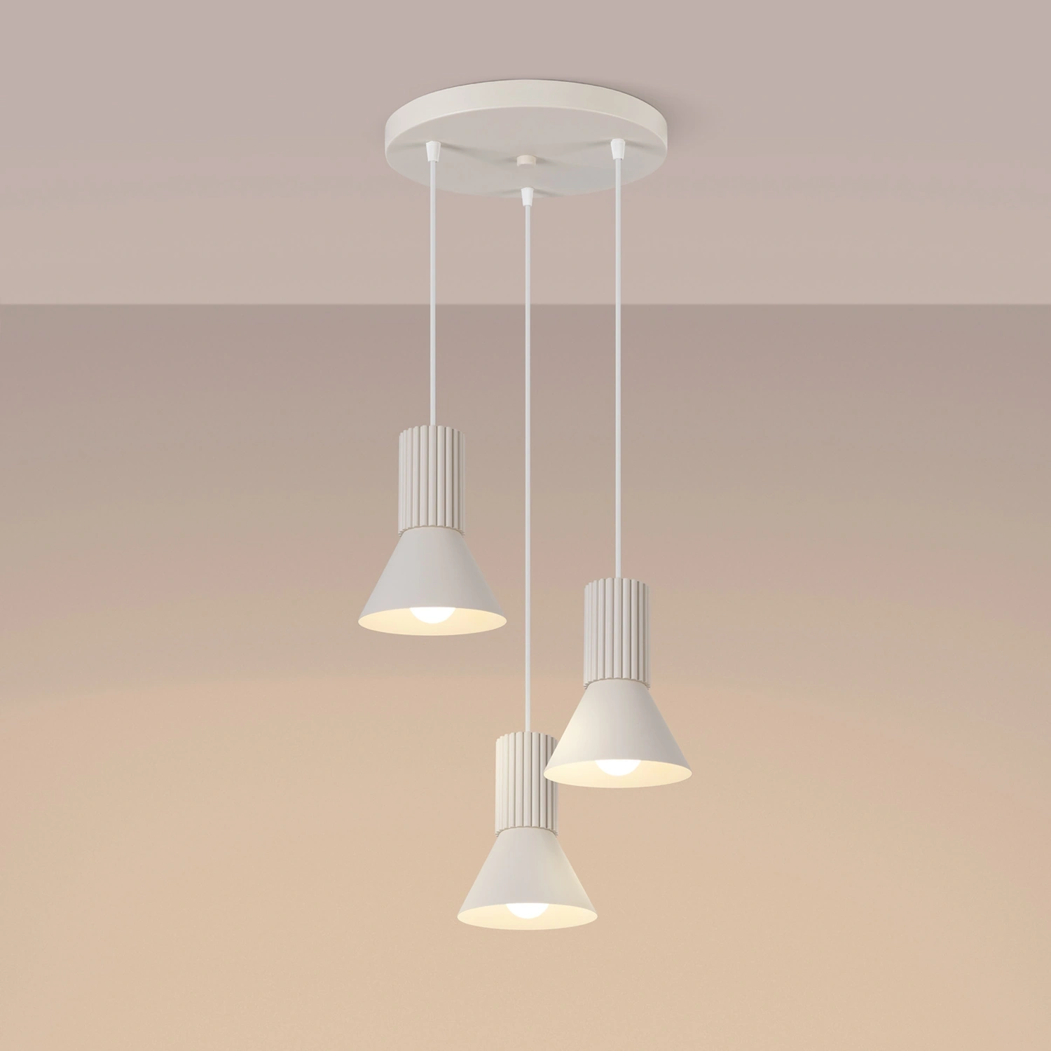 Lampa wisząca ESTRIA 3P beżowa - obrazek 8