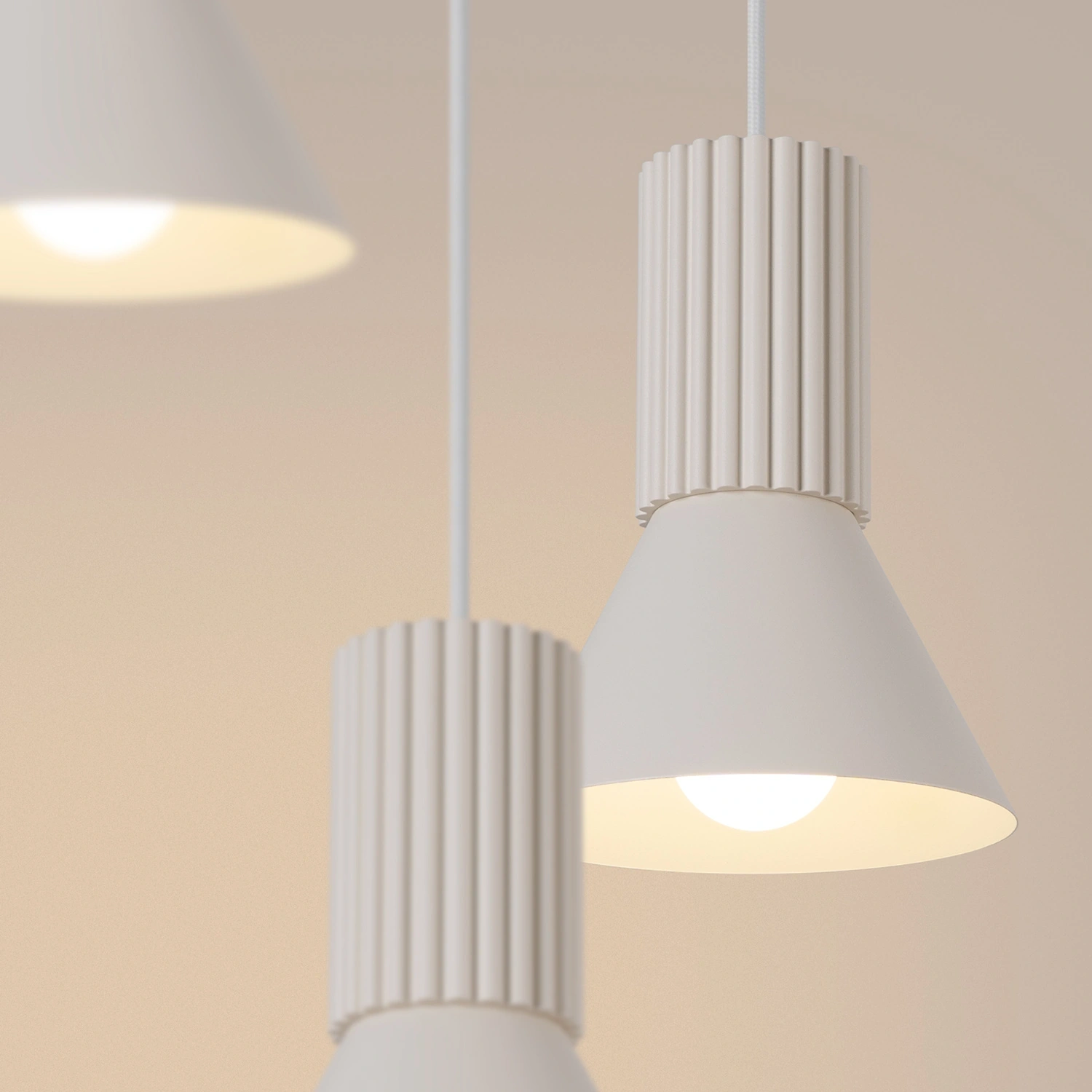 Lampa wisząca ESTRIA 3P beżowa - obrazek 9
