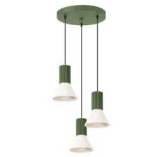 Lampa wisząca ESTRIA 3P beżowa/zielona oliwka