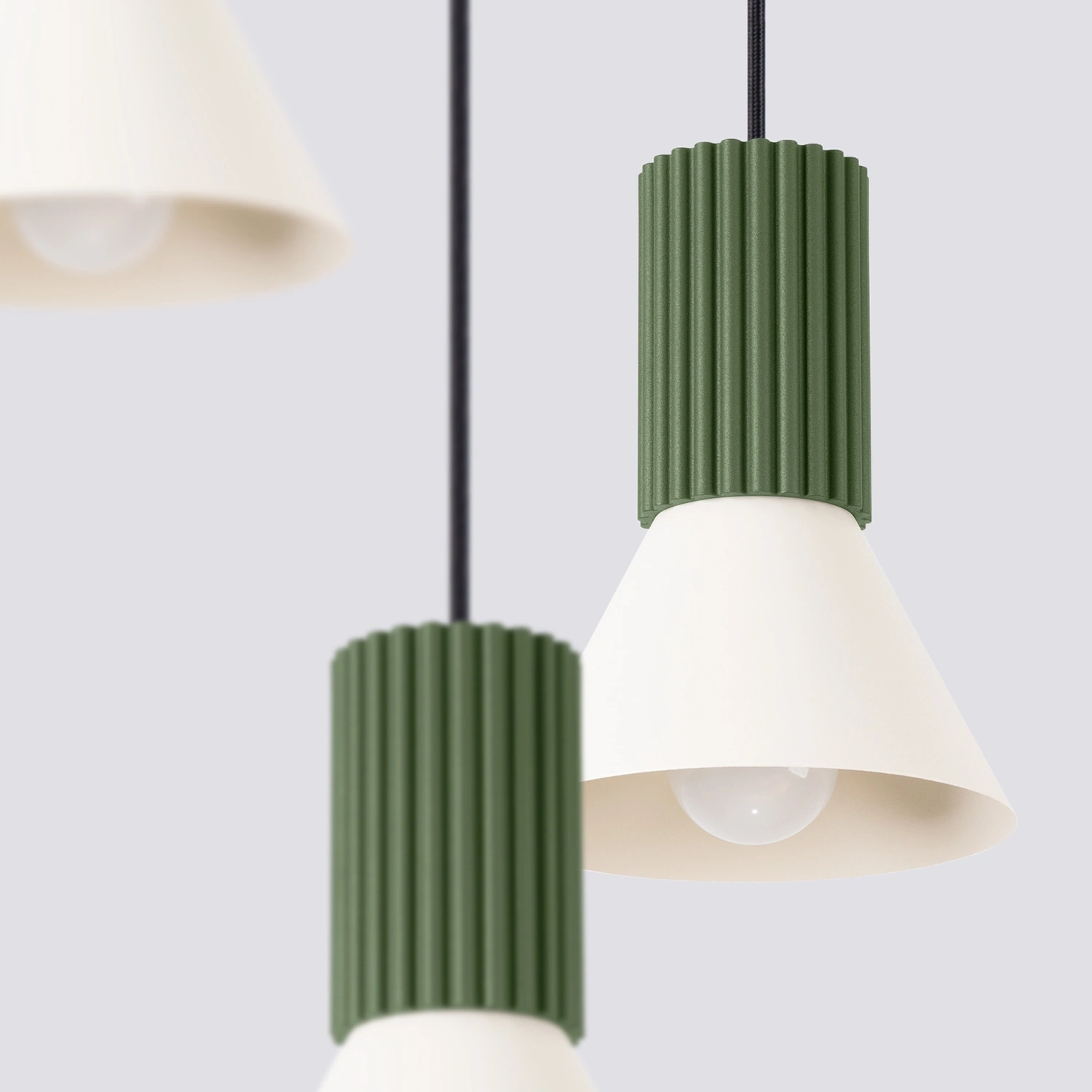 Lampa wisząca ESTRIA 3P beżowa/zielona oliwka - obrazek 10