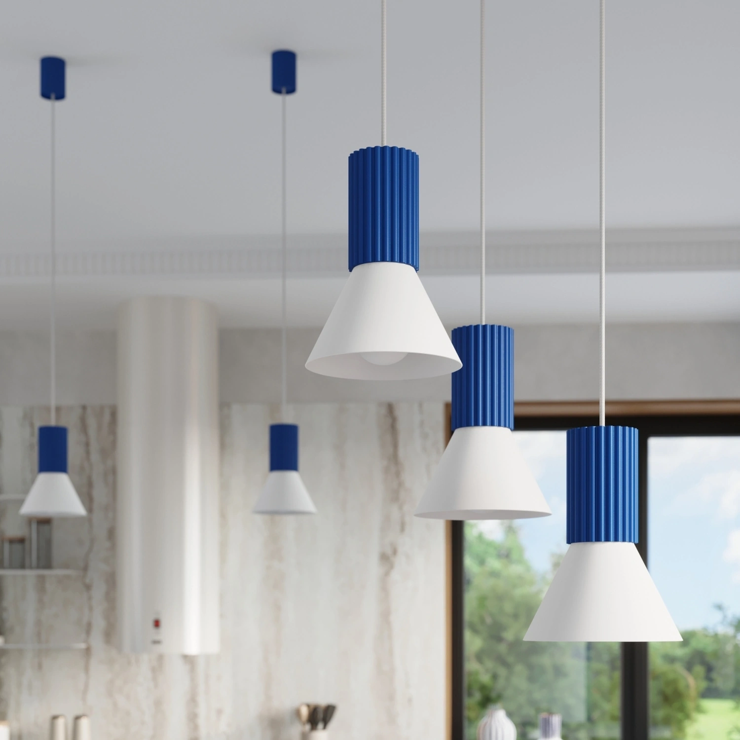 Lampa wisząca ESTRIA 3P biała/ultramaryna - obrazek 5