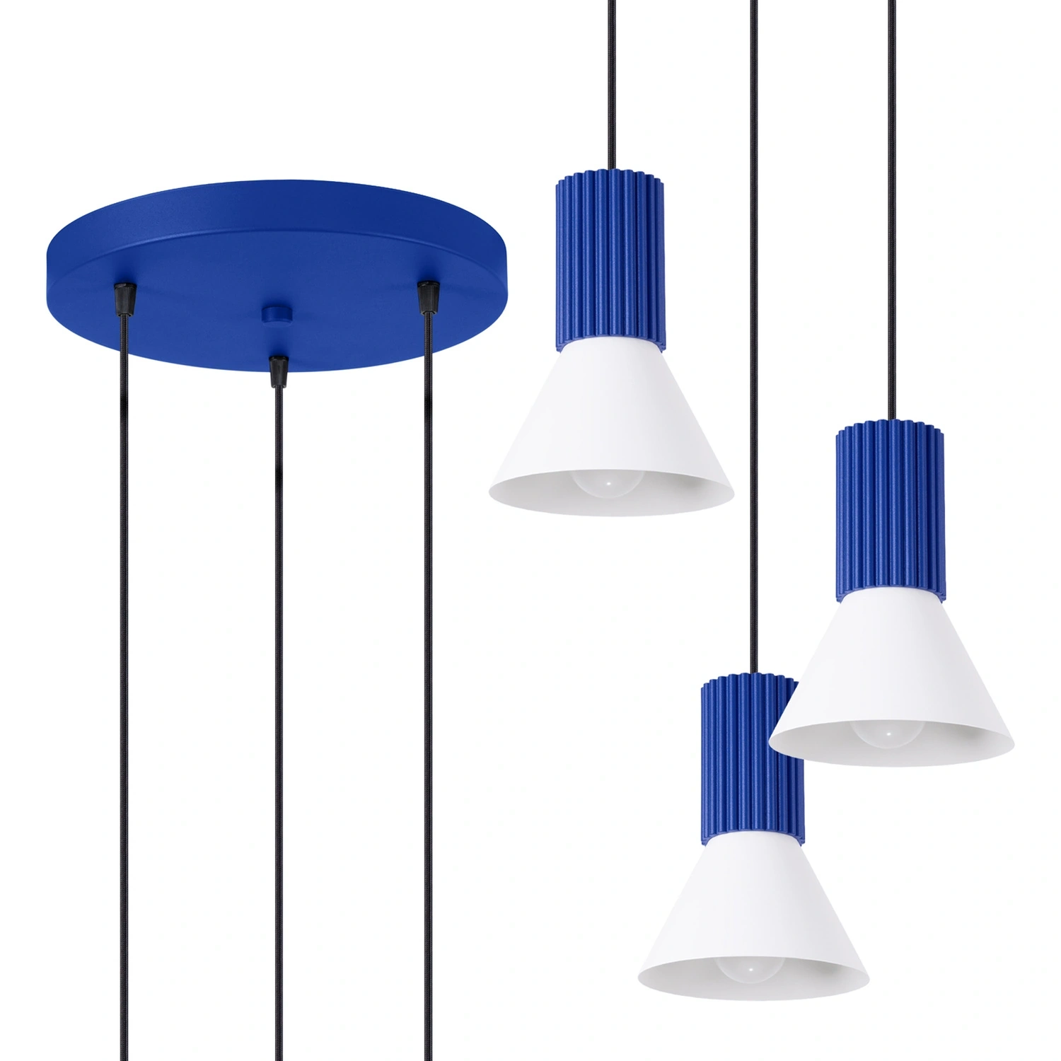 Lampa wisząca ESTRIA 3P biała/ultramaryna - obrazek 6