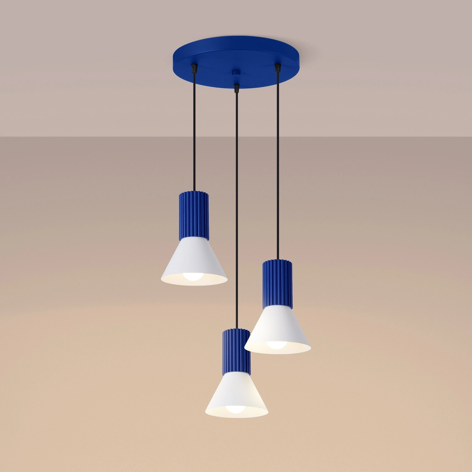 Lampa wisząca ESTRIA 3P biała/ultramaryna - obrazek 8