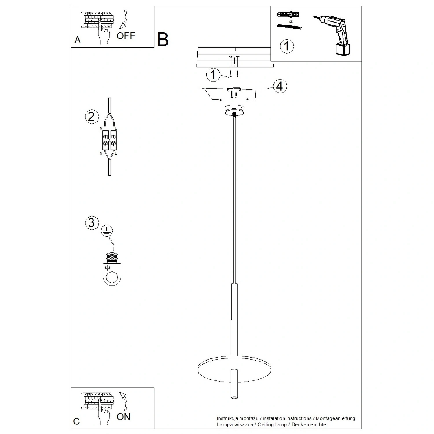 Lampa wisząca FELTRO 1 czarna/beżowa - obrazek 16