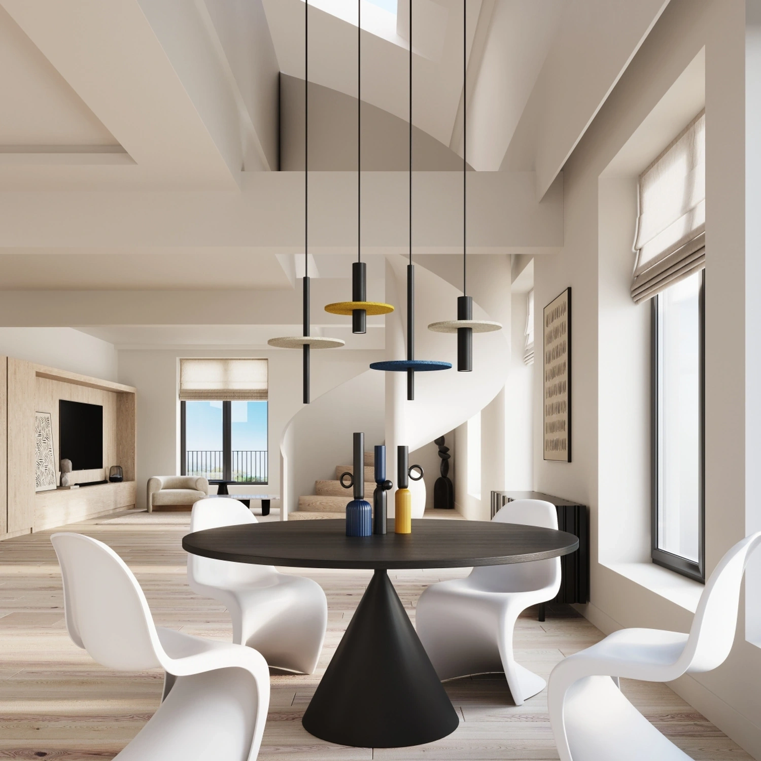 Lampa wisząca PELTA 1 czarna/żółta - obrazek 3