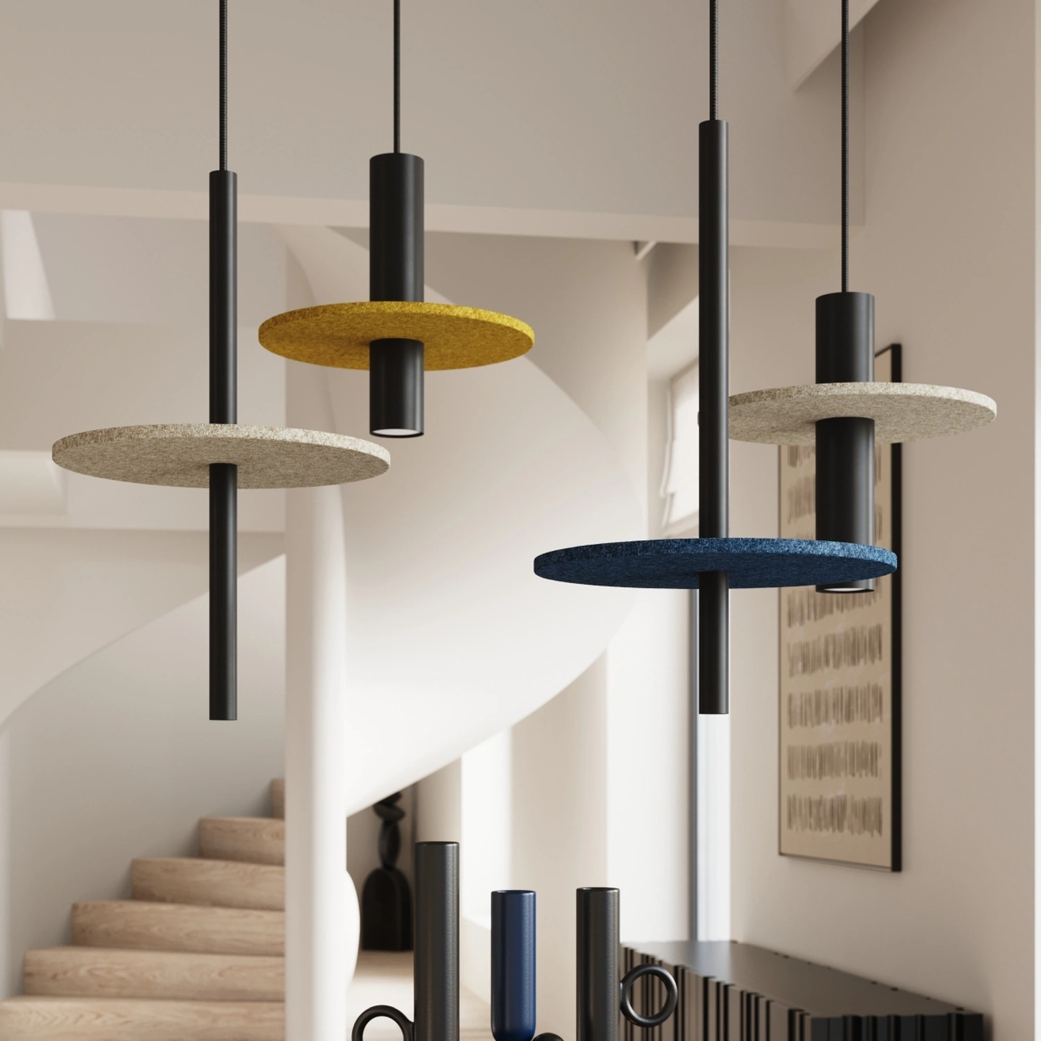 Lampa wisząca PELTA 1 czarna/żółta - obrazek 5