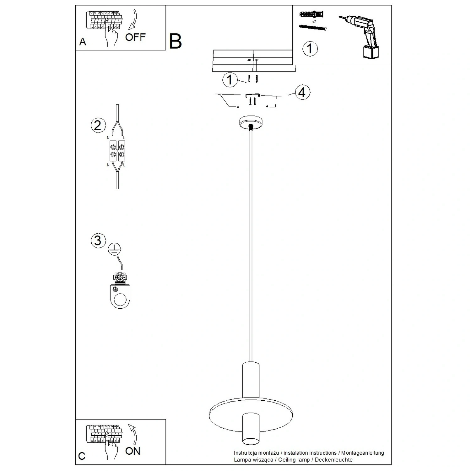 Lampa wisząca PELTA 1 czarna/żółta - obrazek 16