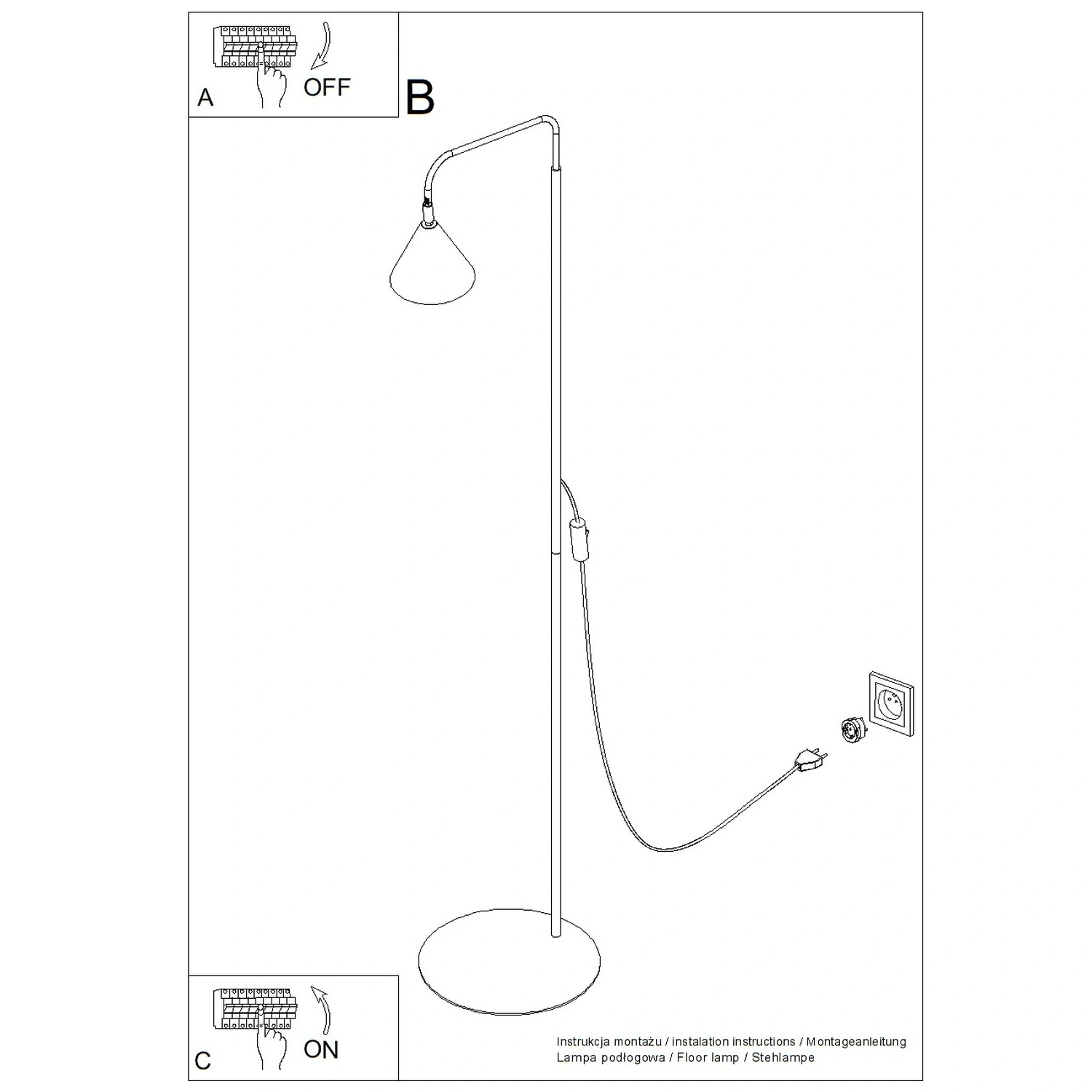 Lampa podłogowa NOX czarna - obrazek 14