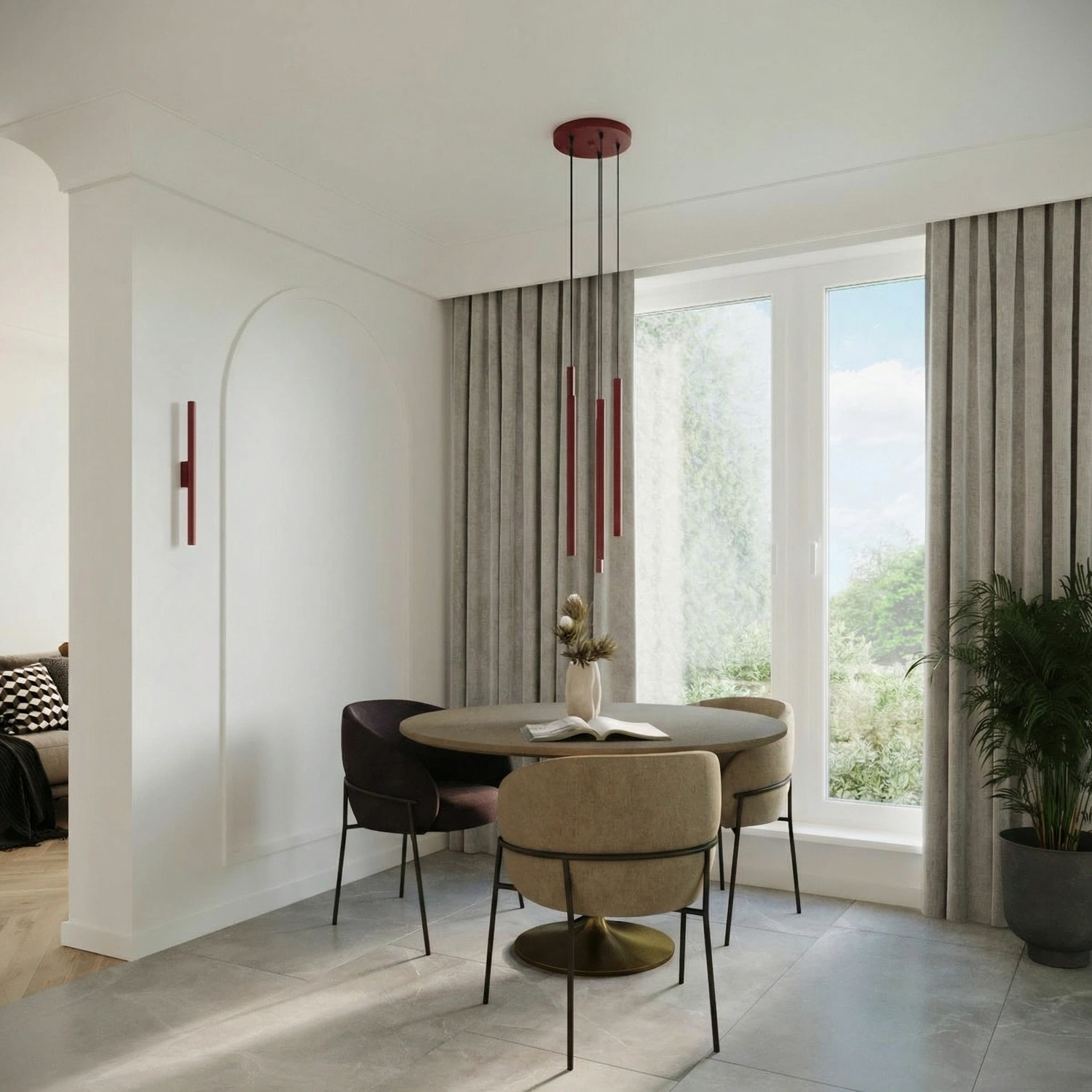 Lampa wisząca PASTELO 3P burgund - obrazek 4