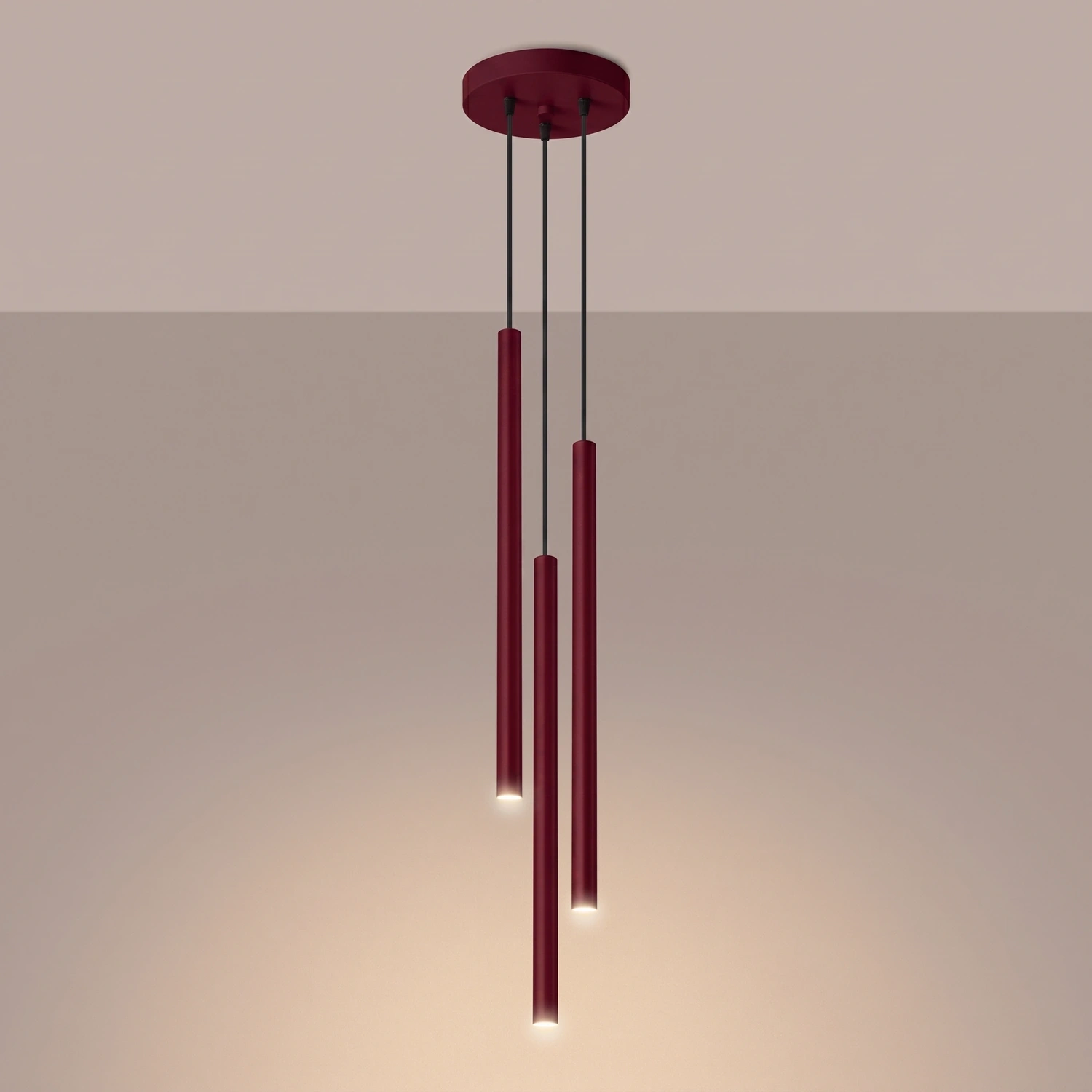 Lampa wisząca PASTELO 3P burgund - obrazek 8