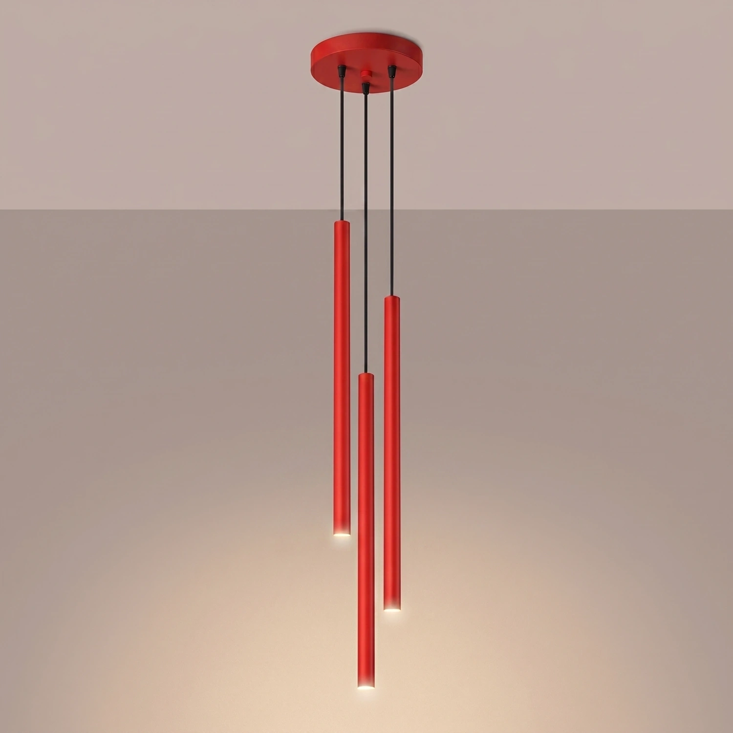 Lampa wisząca PASTELO 3P czerwona - obrazek 7