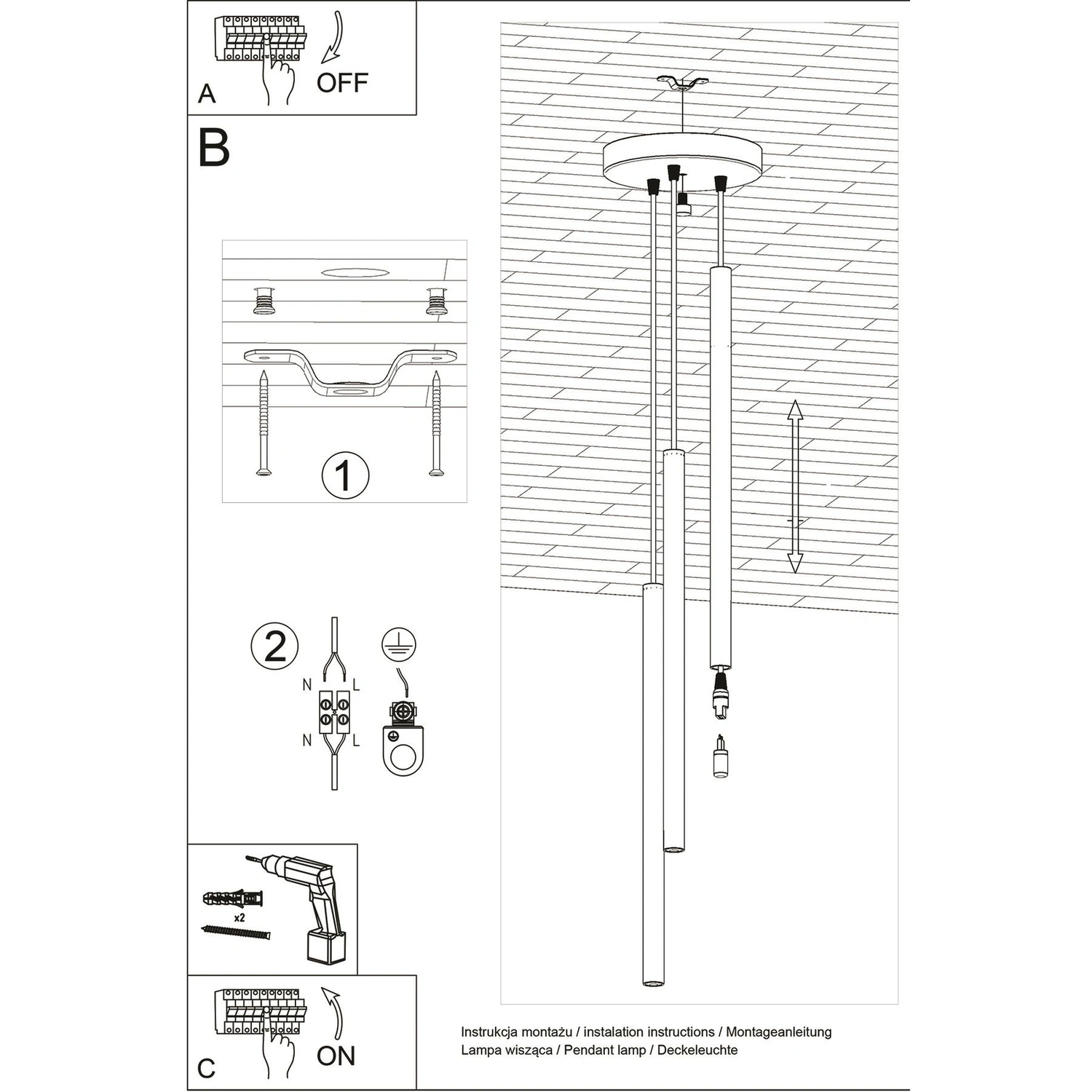 Lampa wisząca PASTELO 3P czerwona - obrazek 10