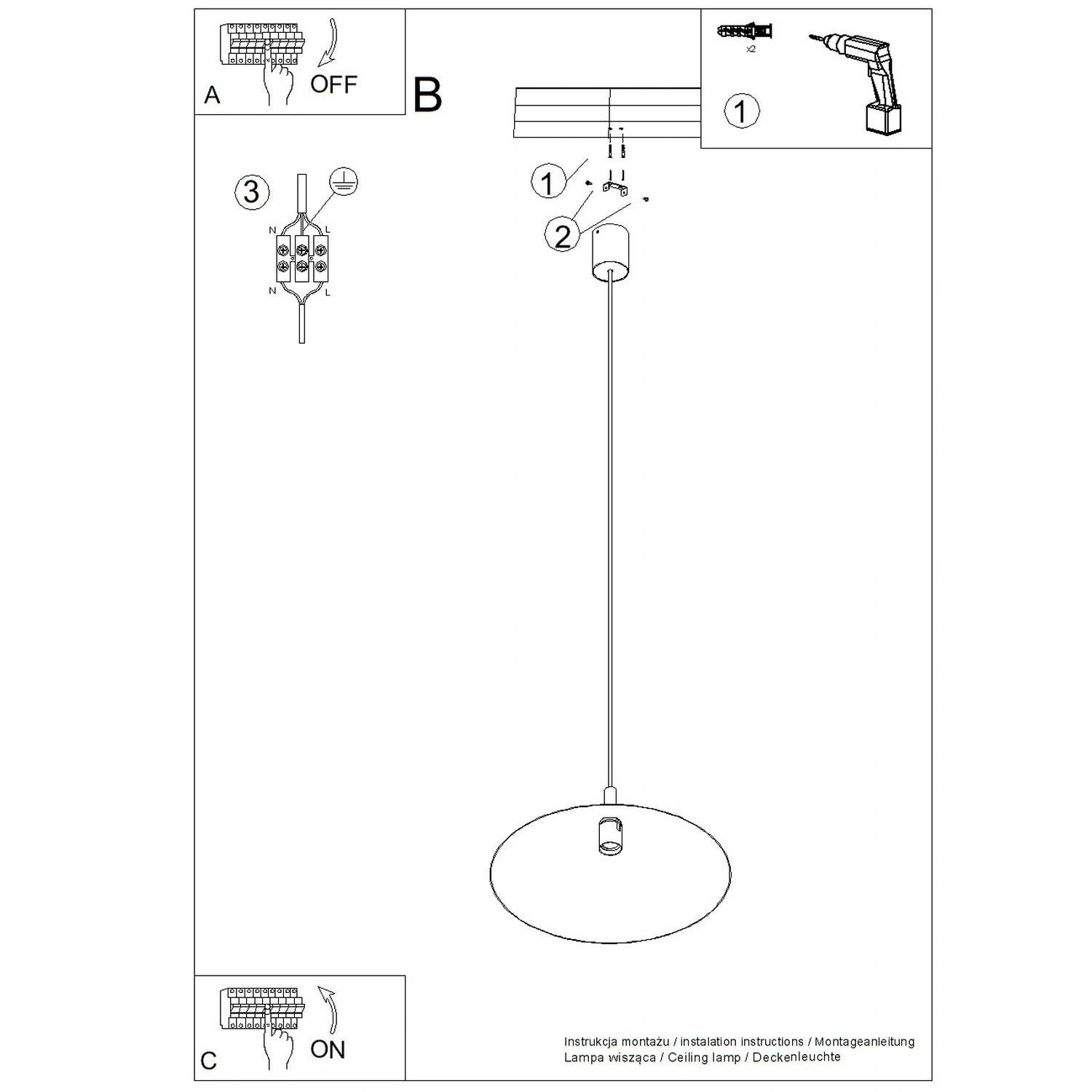 Lampa wisząca NOX 40 beżowa - obrazek 15