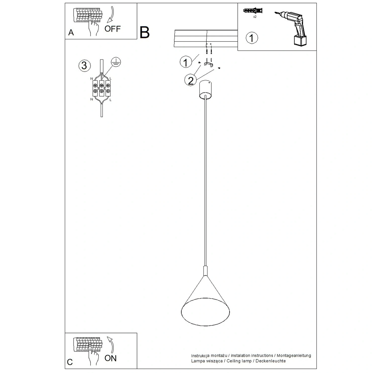 Lampa wisząca NOX 25 ochra czerwona - obrazek 15