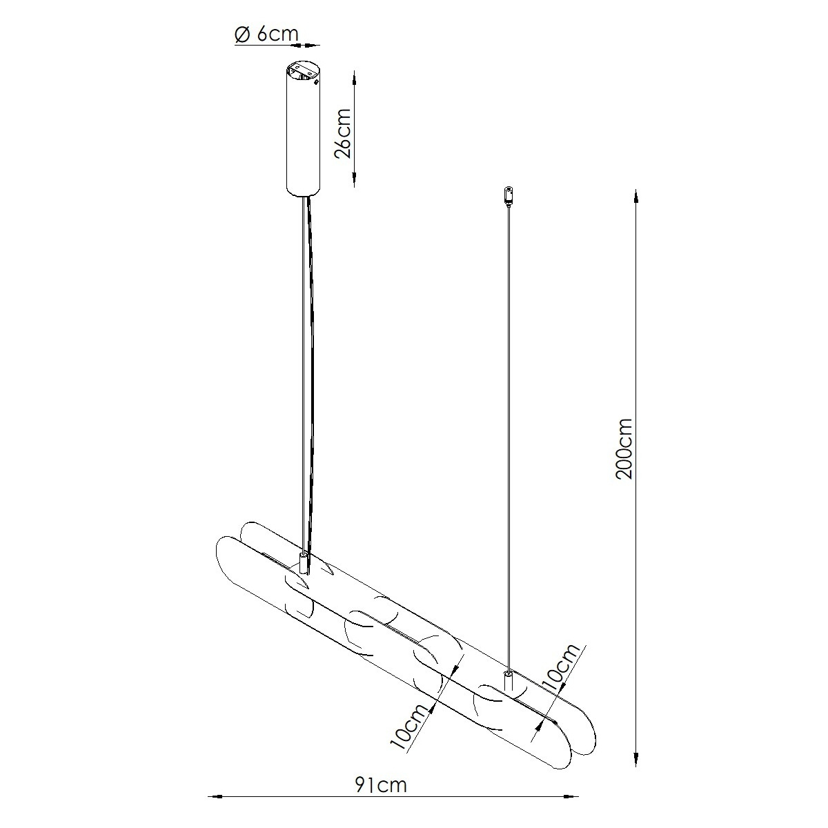 Lampa wisząca CHAIN 91 czarna LED 3000K - obrazek 7