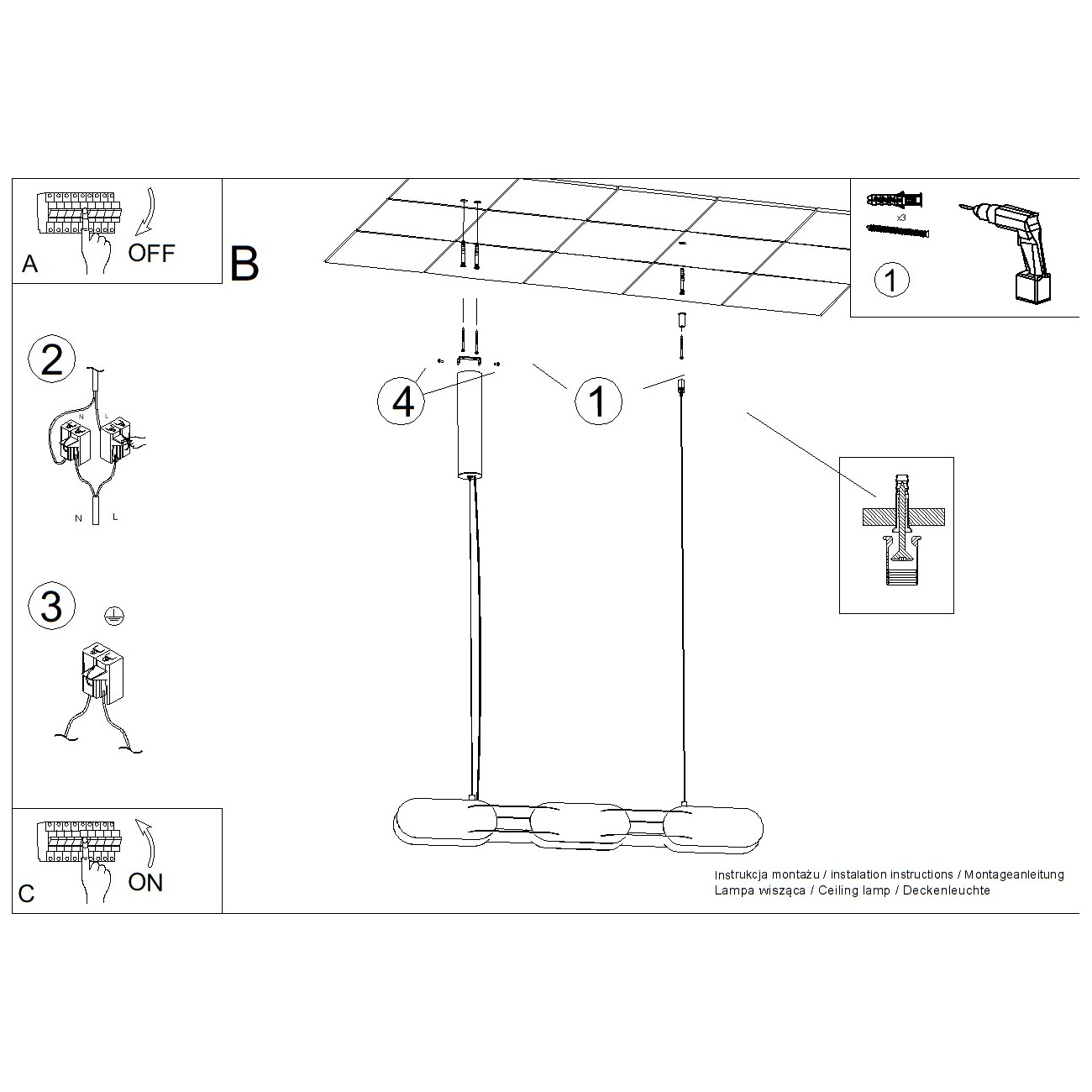 Lampa wisząca CHAIN 91 taupe LED 4000K - obrazek 8
