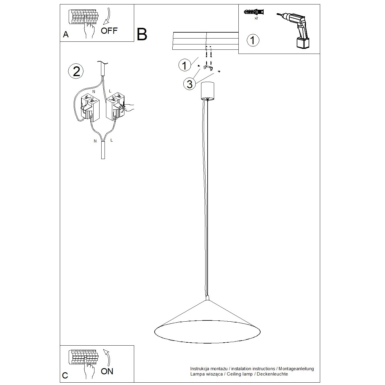 Lampa wisząca FINT błękitna LED 4000K - obrazek 12