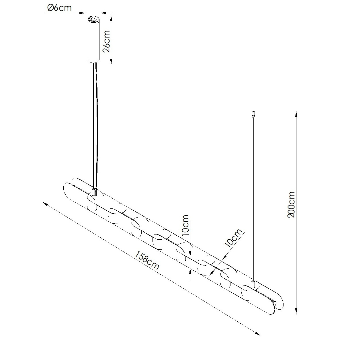 Lampa wisząca CHAIN 158 zielona oliwka LED 3000K - obrazek 7