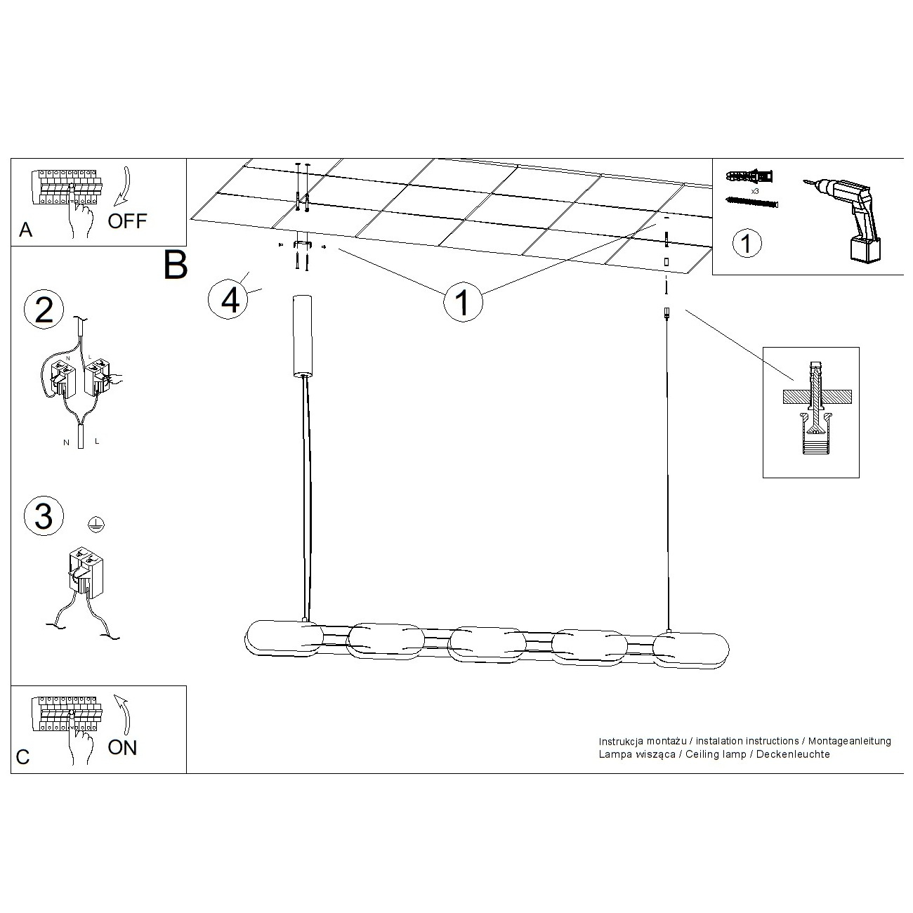 Lampa wisząca CHAIN 158 różowa LED 4000K - obrazek 8