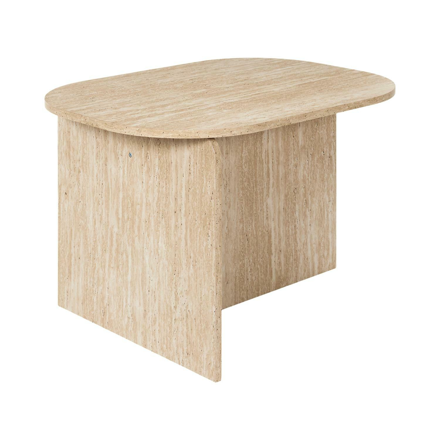 Stolik kawowy Umor owalny 72x53 cm nowoczesny trawertynowy - obrazek 8