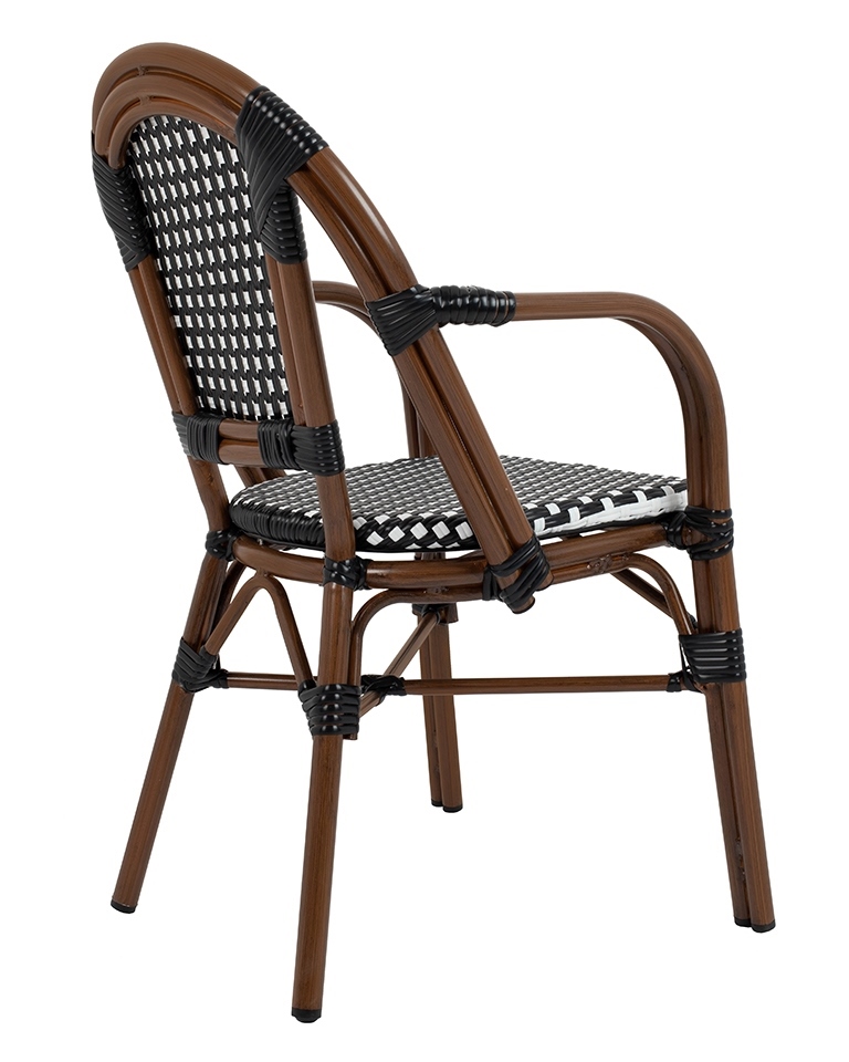 Zestaw 2 krzeseł ogrodowych CAFE PARIS ARM brązowy rattan - obrazek 4