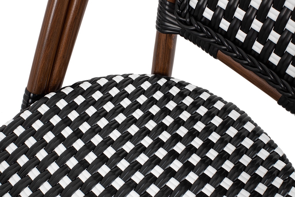 Zestaw 6 krzeseł ogrodowych CAFE PARIS ARM brązowy rattan - obrazek 7