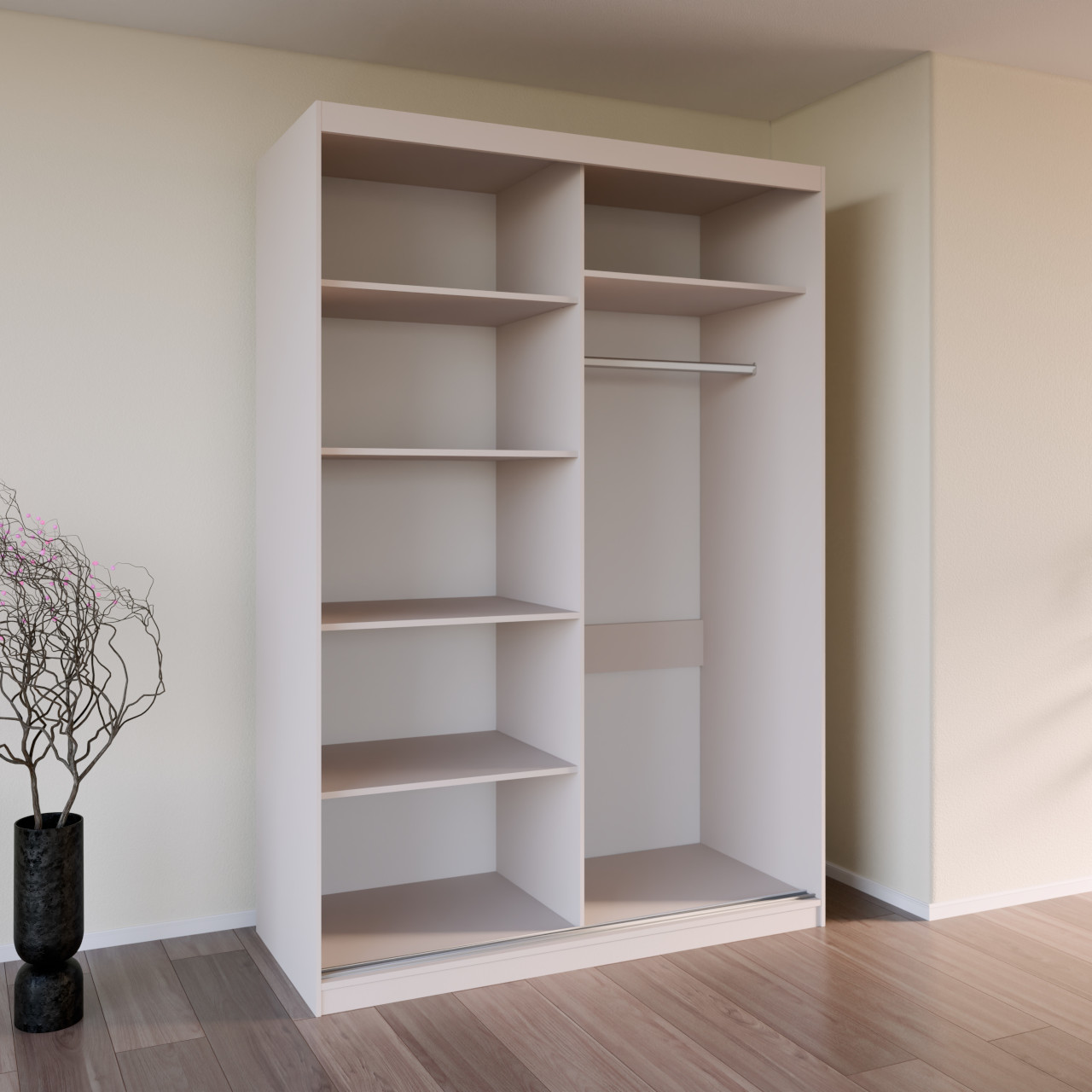 Szafa przesuwna z lustrem VALTURA 150cm kaszmir - obrazek 5