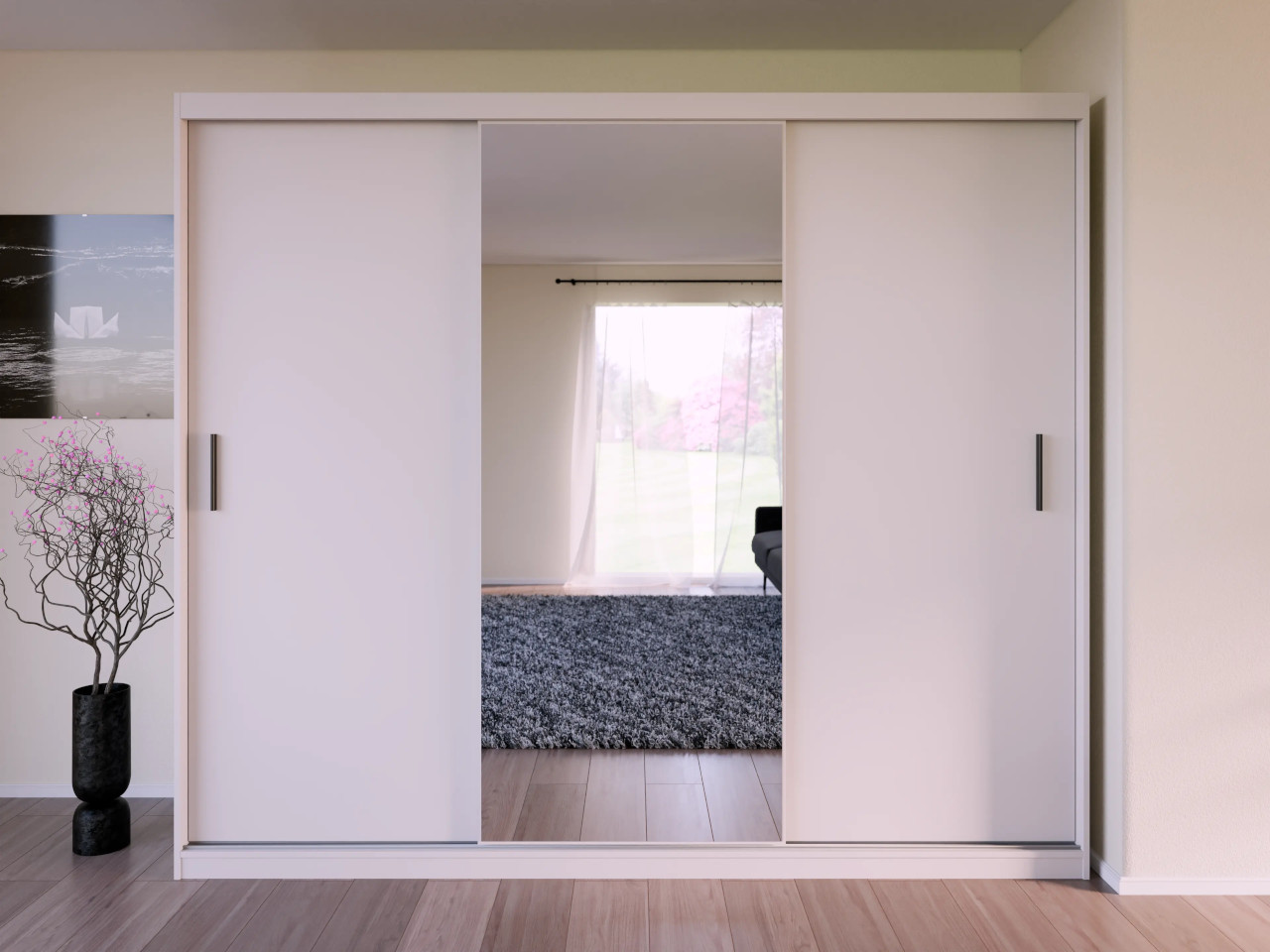 Szafa przesuwna z lustrem VALTURA 250cm kaszmir - obrazek 6