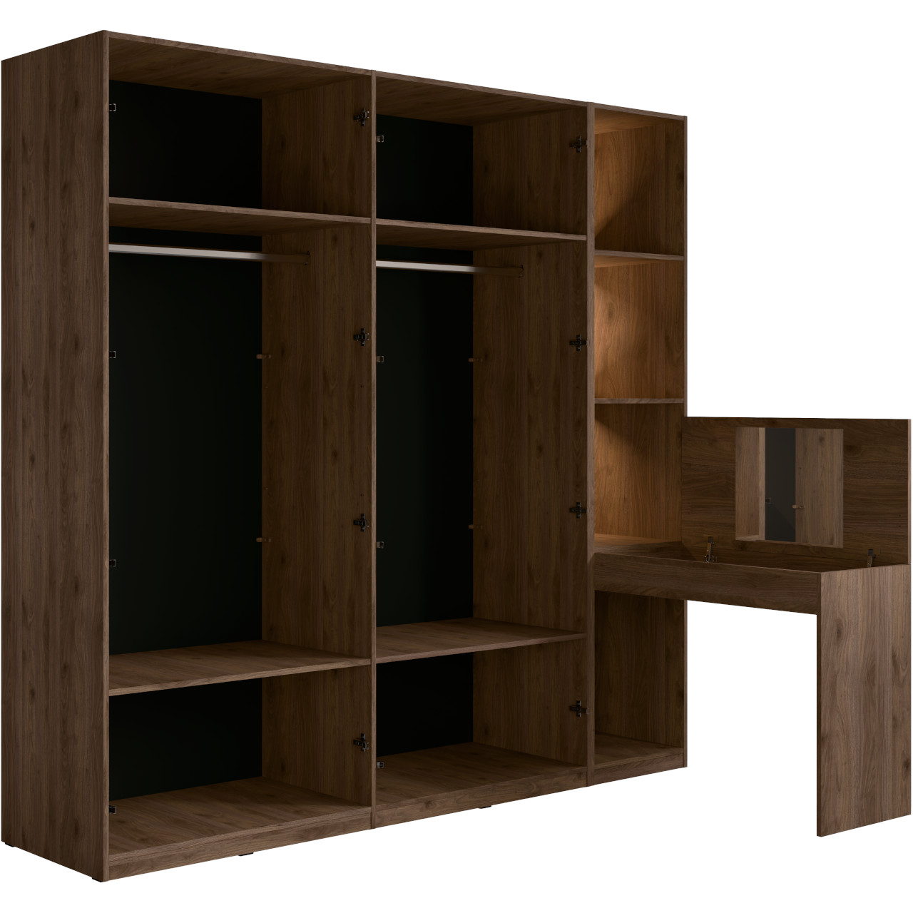 Zestaw mebli MARGHERA 1 z oświetleniem orzech elegant / czarny onyx - obrazek 5
