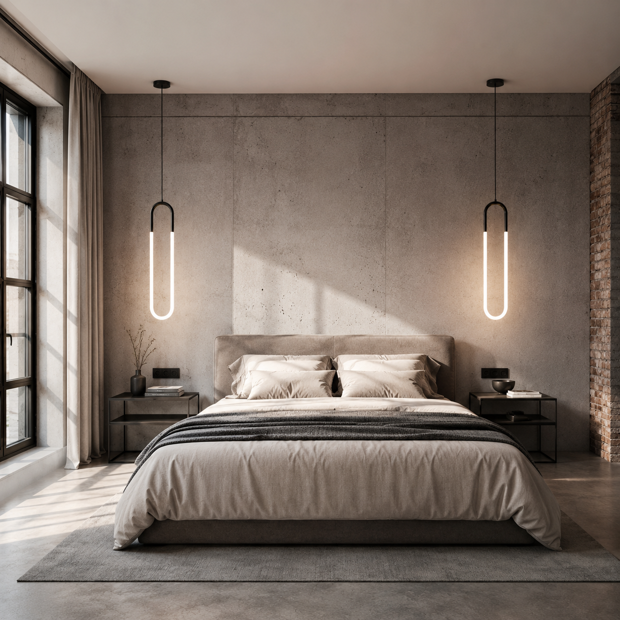 Lampa wisząca U-SHAPE pionowa czarna 60 cm - obrazek 4