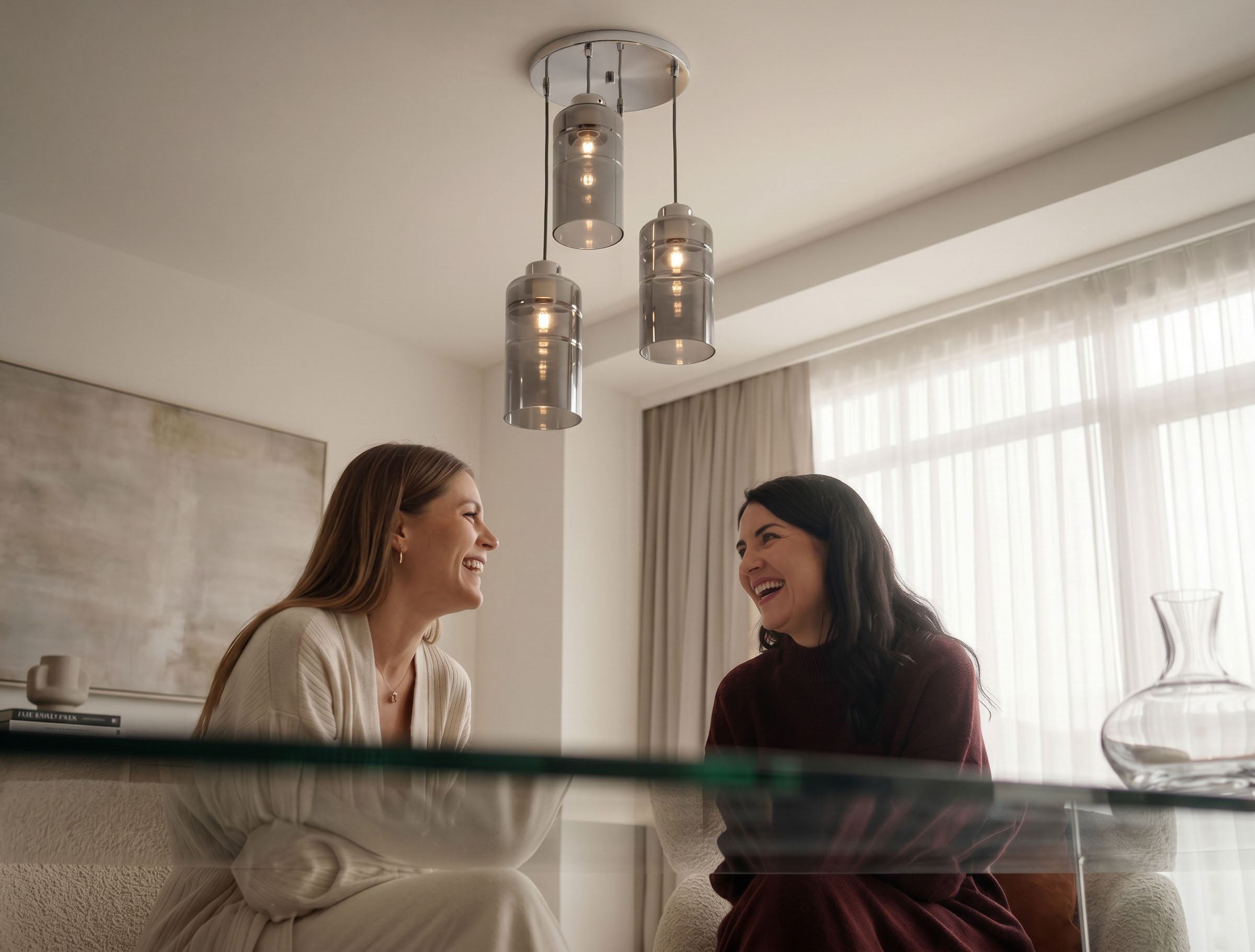 METZ lampa wisząca talerz chromowy 3x40W E27 klosz dymiony lustrzany - obrazek 4