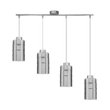 METZ lampa wisząca chromowy 4x40W E27 klosz dymiony lustrzany