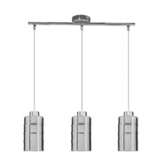 METZ lampa wisząca chromowy 3x40W E27 klosz dymiony lustrzany