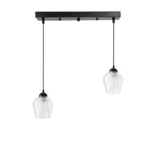 KRISTA lampa wisząca czarny 2x40W E27 klosz bezbarwny+piaskowany
