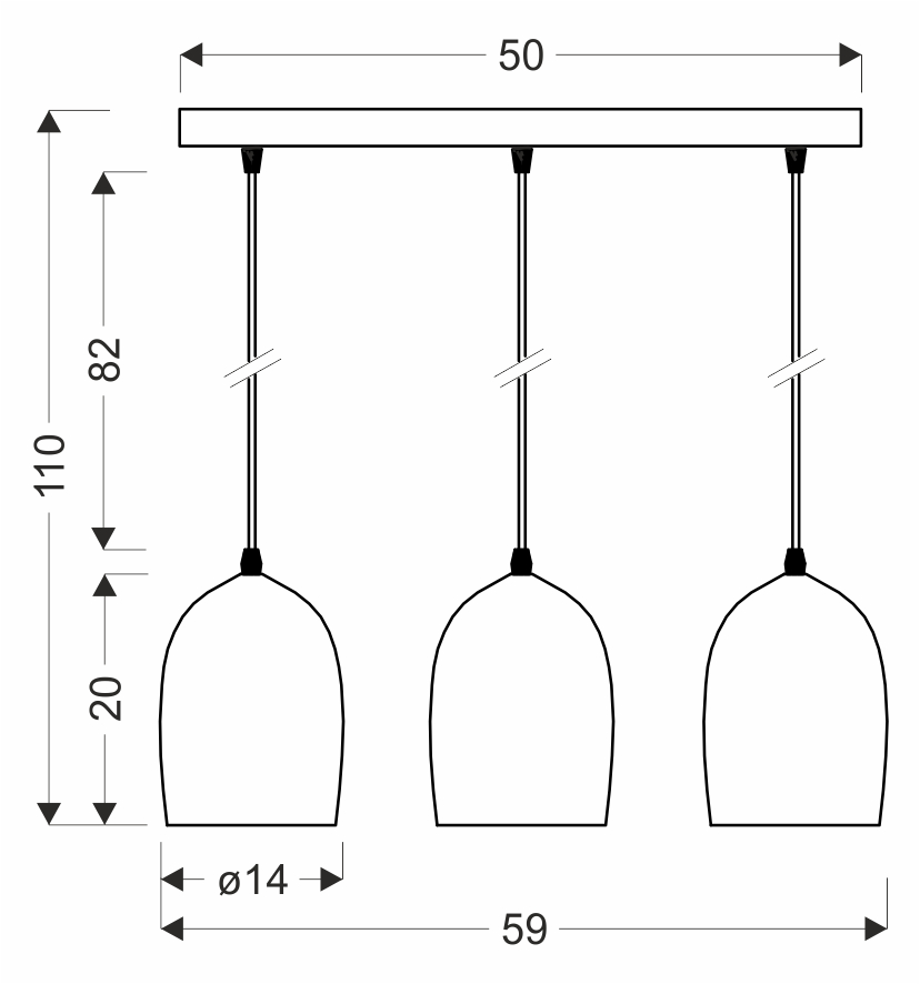 Icaro lampa wisząca czarny 3x40W E27 klosz złoty - obrazek 3