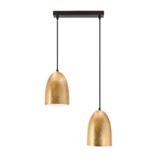 Icaro lampa wisząca czarny 2x40W E27 klosz złoty