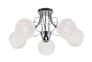 FANTA lampa sufitowa chromowy 5x40W E27 klosz biały