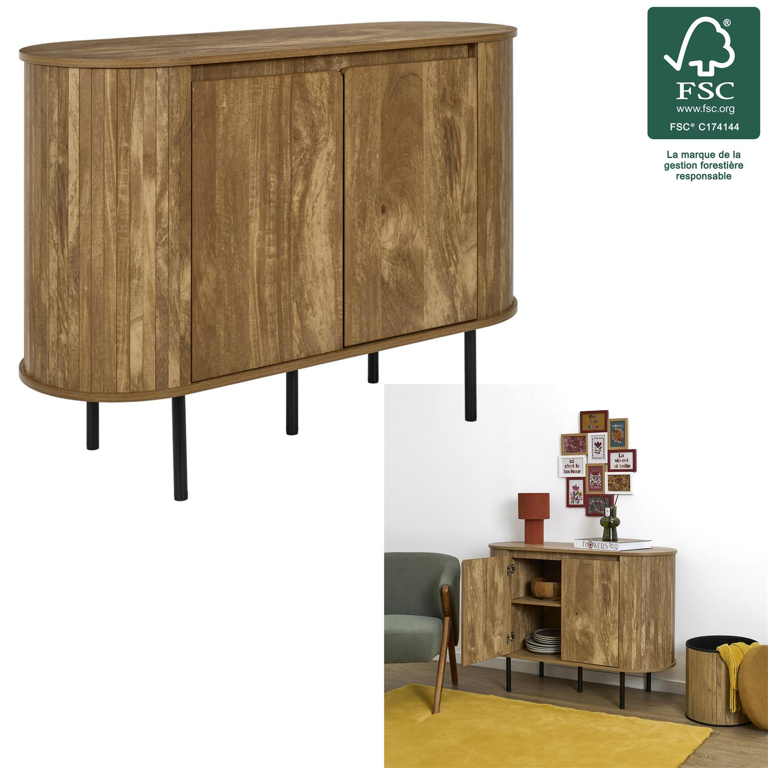Komoda Hermiona nowoczesna na nóżkach do salonu naturalna 110 cm - obrazek 6