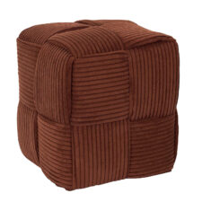 Pufa Scott sztruksowa terracotta do salonu prostokątna 38 cm