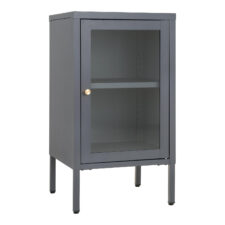 Szafka nocna Dalby szara metalowo-szklana loftowa 38 cm