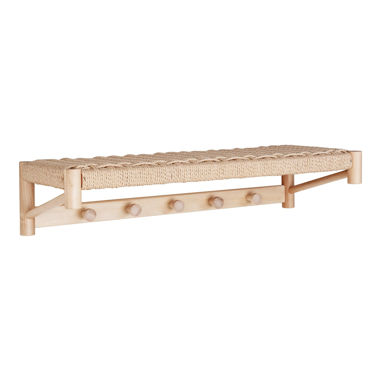 Wieszak ścienny do przedpokoju z półką Abano naturalny 78 cm - obrazek 4